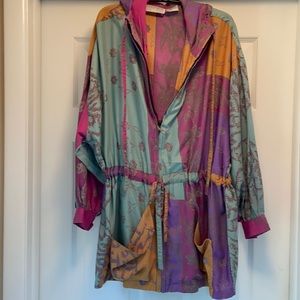 Relaxed zip front jacket with hood